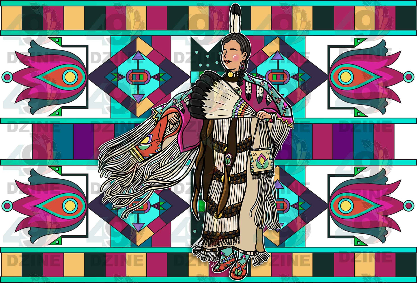 Traditional Buckskin Dancer for Hoodies