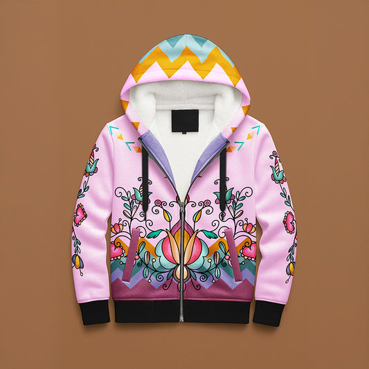 Harvest Hearth Floral Women's Sherpa Hoodie