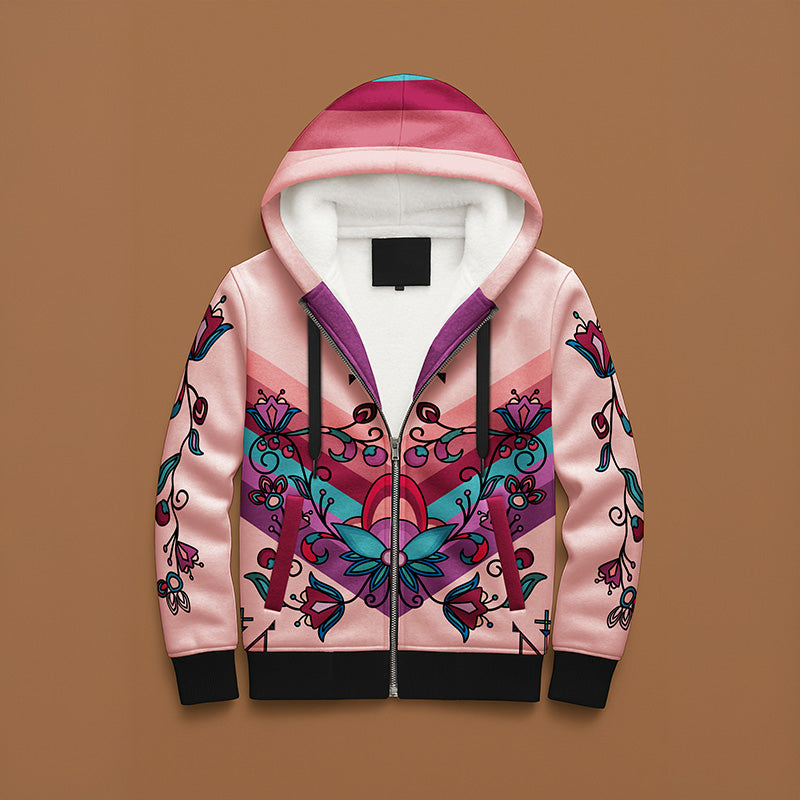 Frosted Petals Women's Sherpa Hoodie