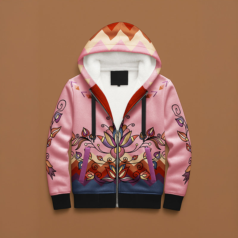 Ember Blossom Women's Sherpa Hoodie