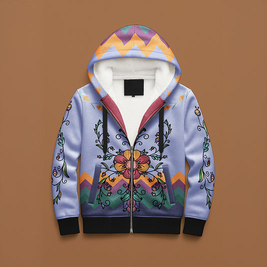 Rust & Ember Flower Song Women's Sherpa Hoodie