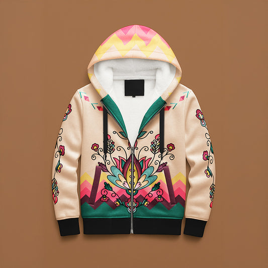 Golden Harvest Bloom Women's Sherpa Hoodie