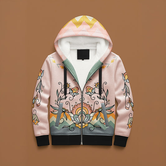 Falling Leaf Rising Bloom Women's Sherpa Hoodie