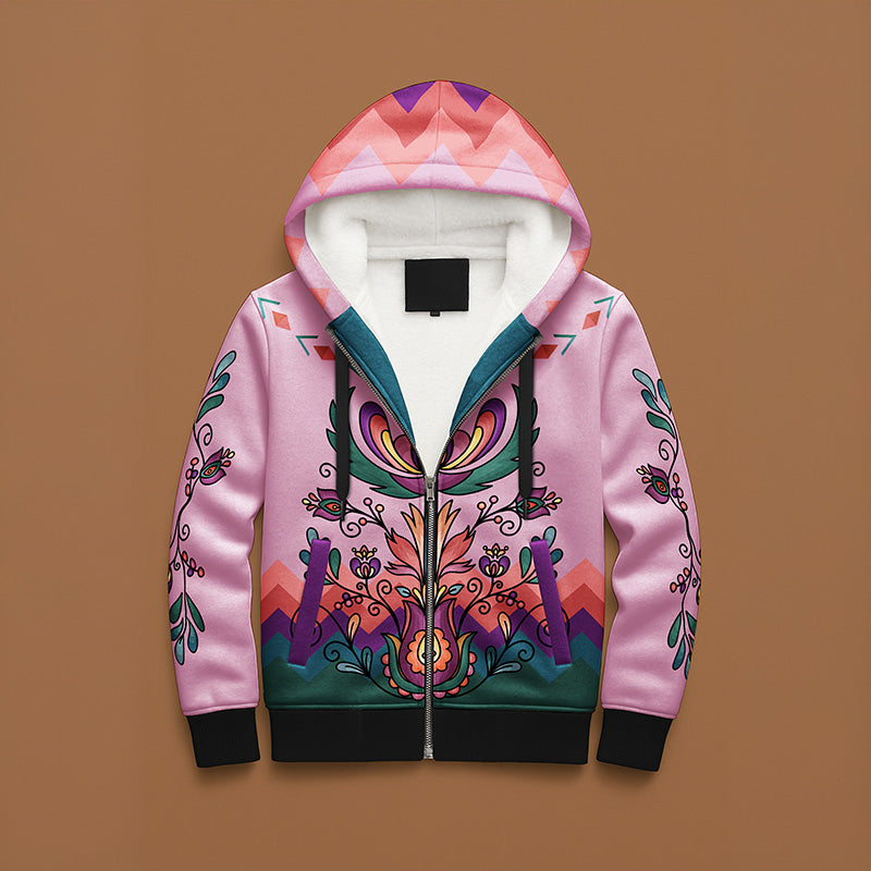 Cedar Wind Bloom Women's Sherpa Hoodie