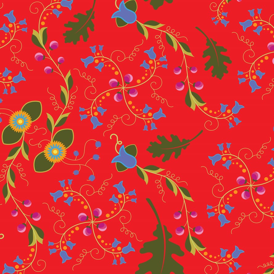 Vine Life Scarlet Fabric