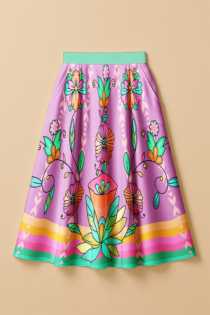 Whispers of the Willow Bright Luxe Midi Skirt