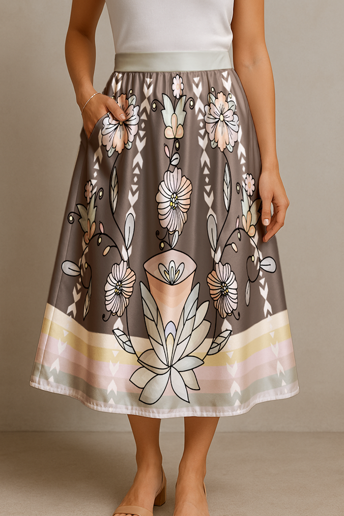 Whispers of the Willows Midi Skirt