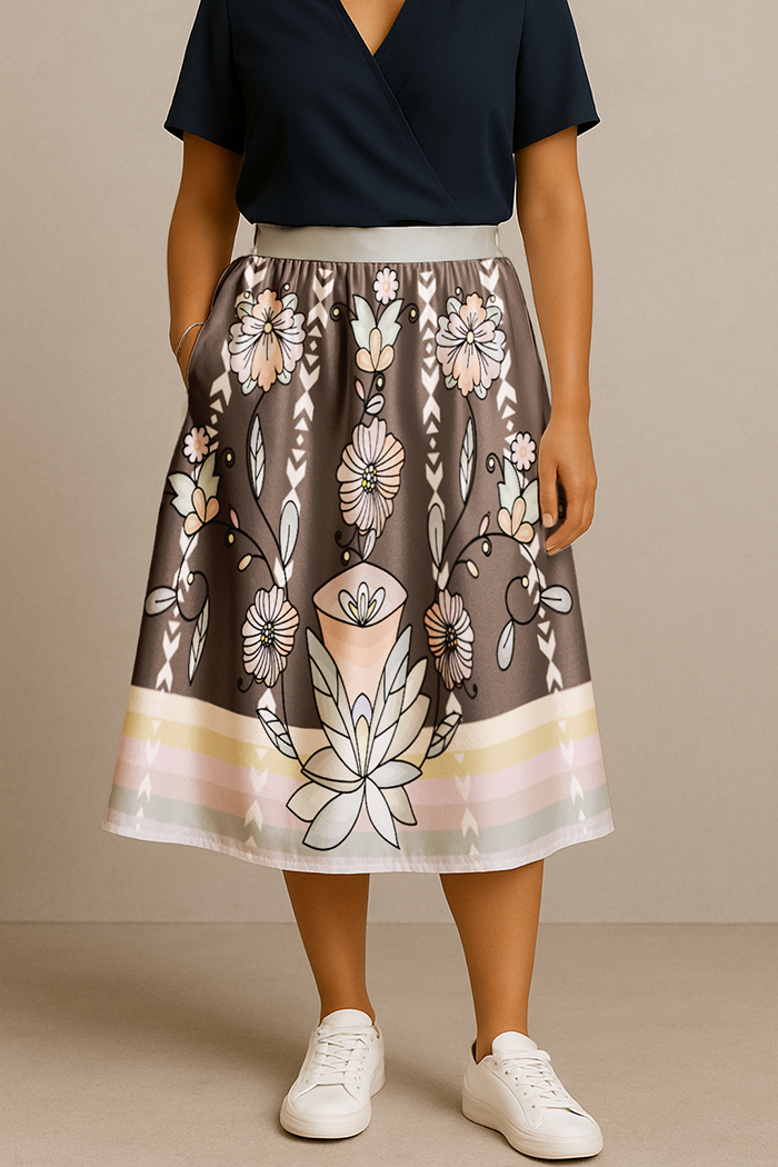 Whispers of the Willow Earthy Midi Skirt