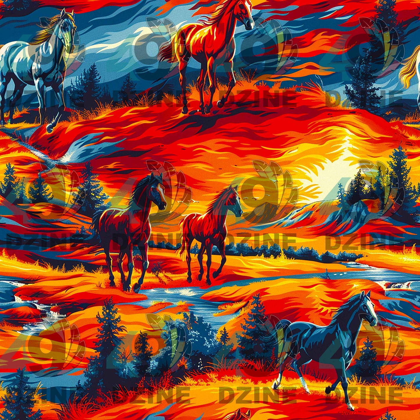 Wild Horses Fabric