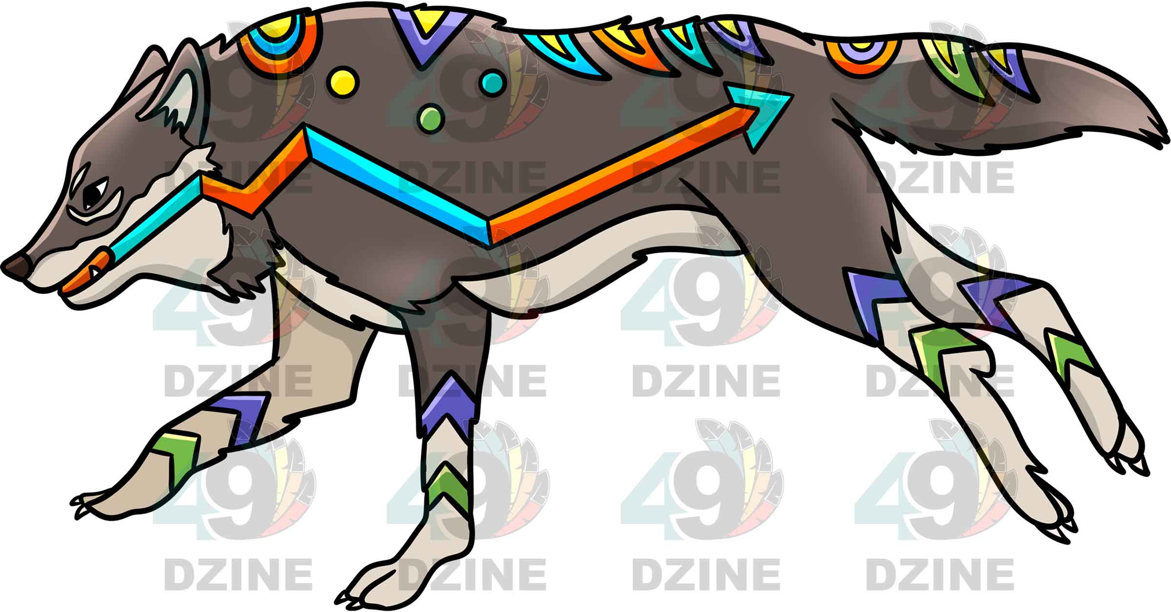 Wolf Transfer Wolf 2 Colored Transfer (Various Sizes) – 49DzineMembers