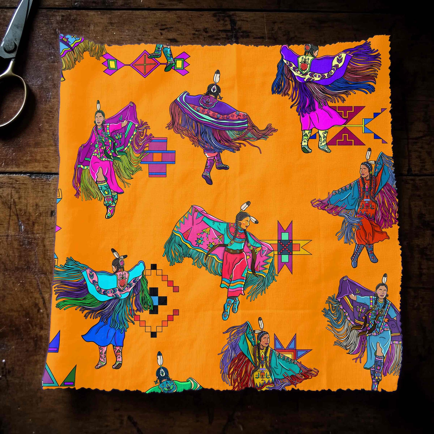 Women's Fancy Dancers Orange Small Fabric