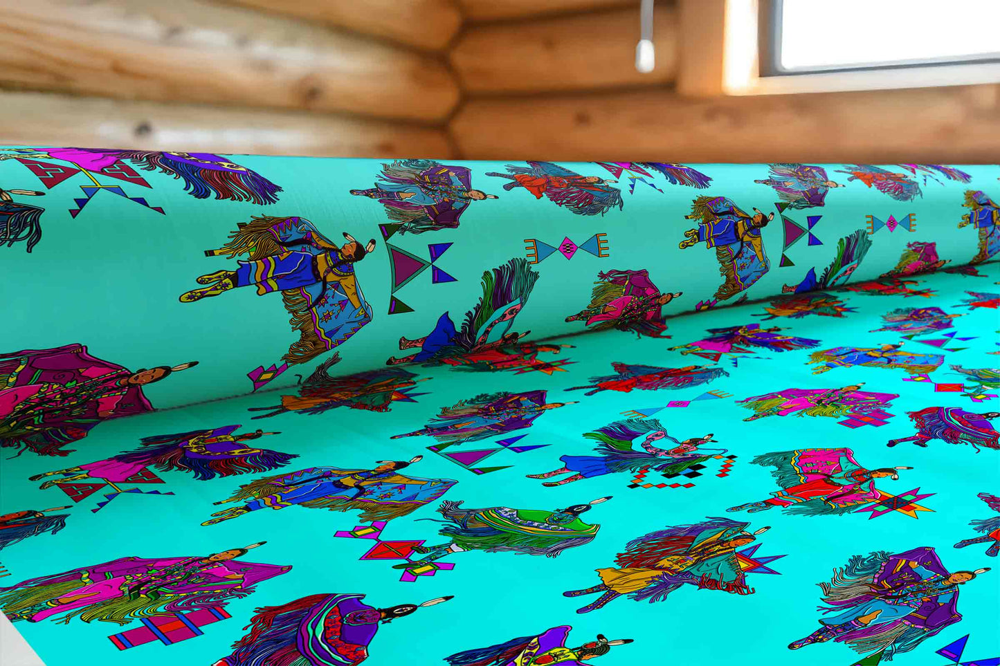 Women's Fancy Dancers Turquoise Large Fabric