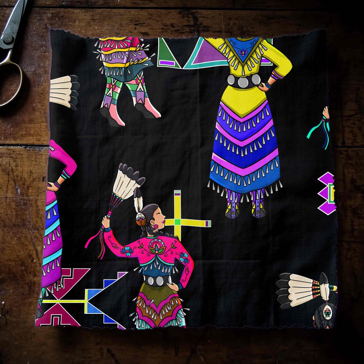 Women's Jingle Dancers Black Large Fabric