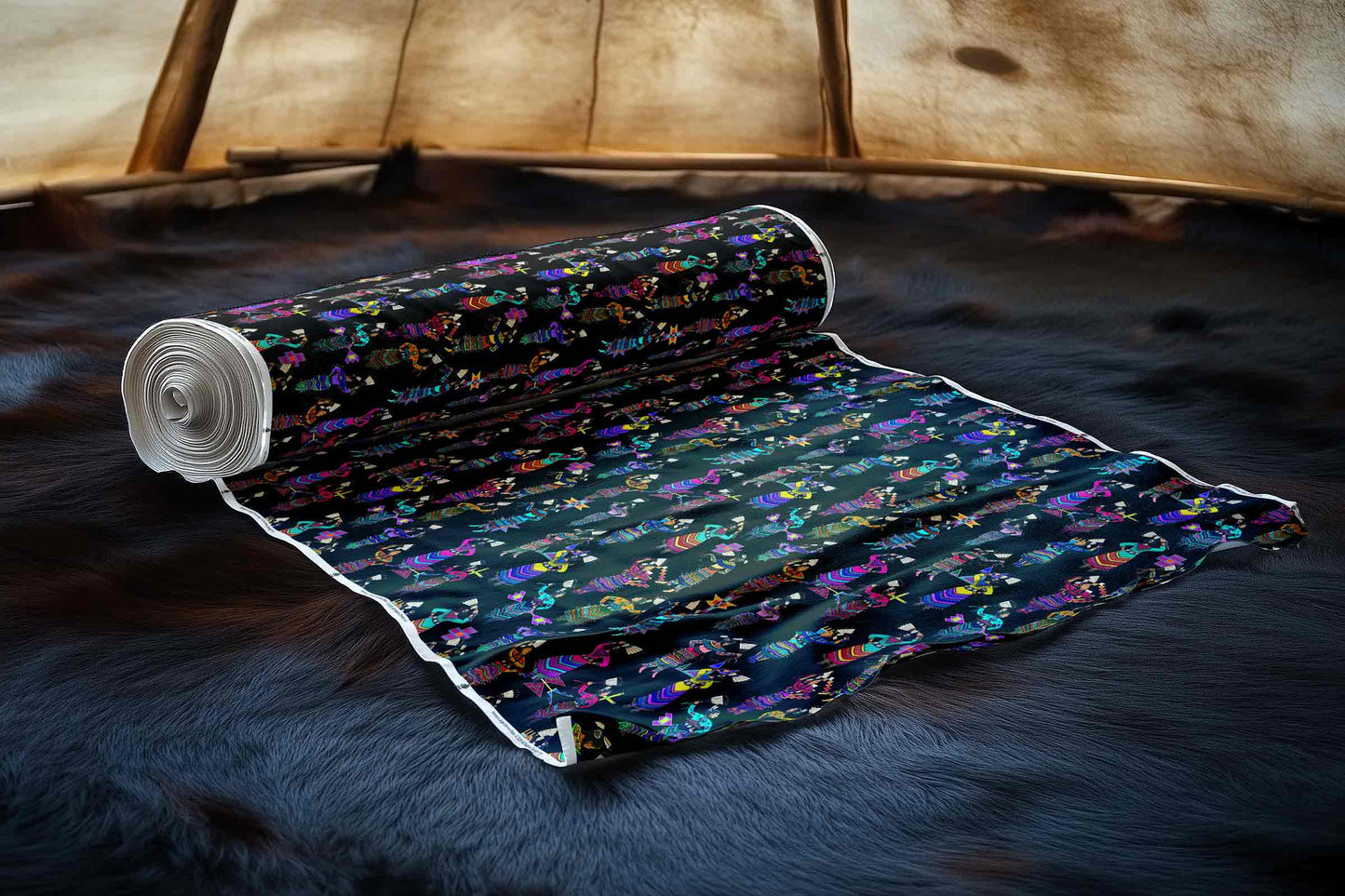 Women's Jingle Dancers Black Large Fabric