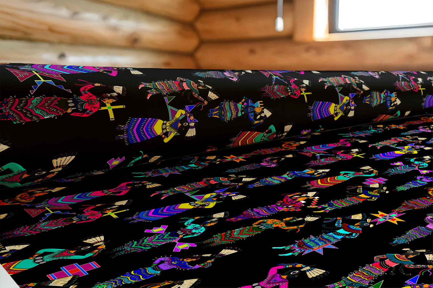 Women's Jingle Dancers Black Large Fabric