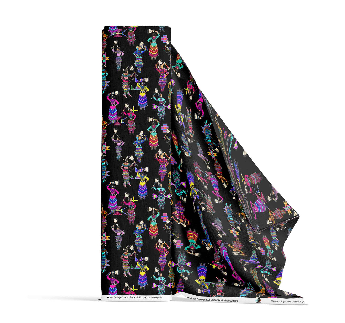 Women's Jingle Dancers Black Small Fabric