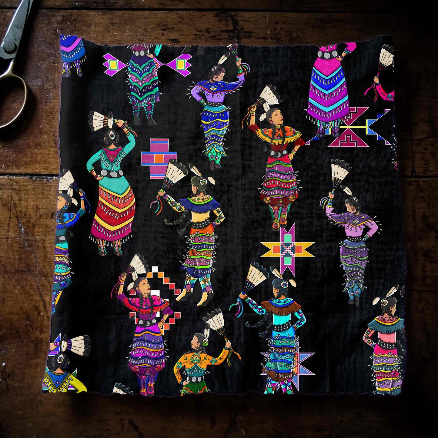 Women's Jingle Dancers Black Small Fabric