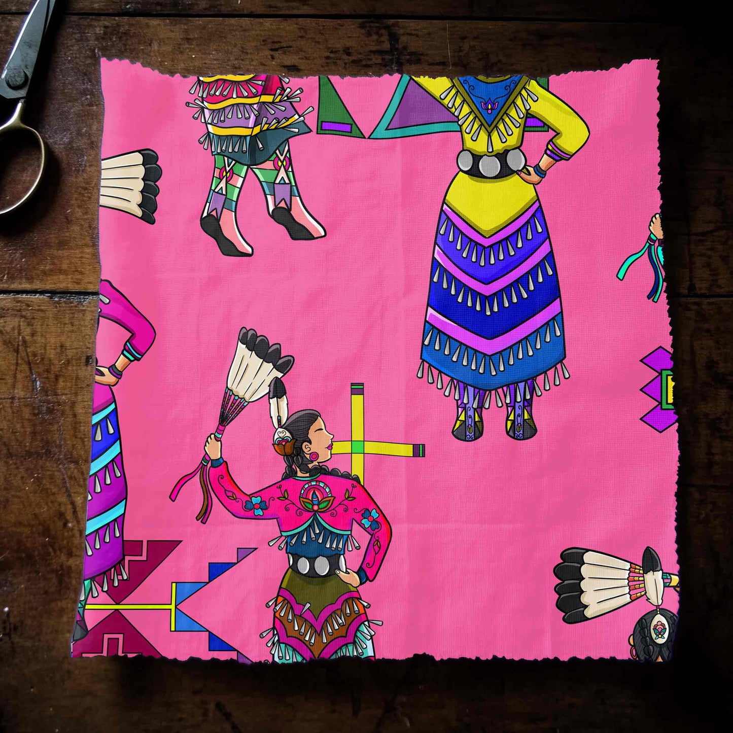 Women's Jingle Dancers Pink Large Fabric