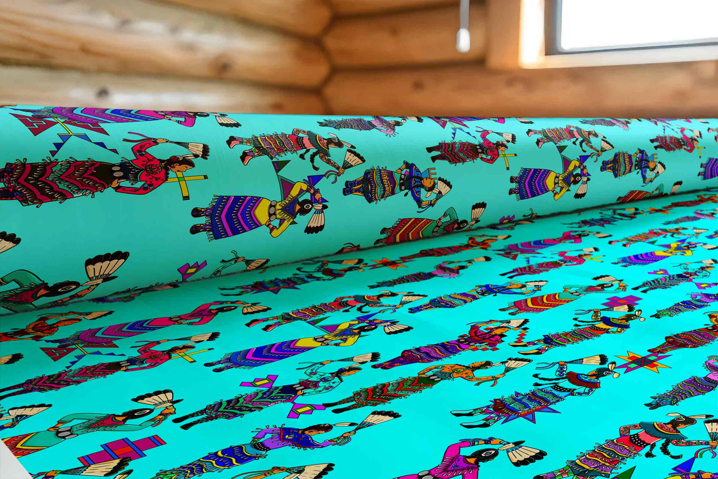 Women's Jingle Dancers Turquoise Large Fabric