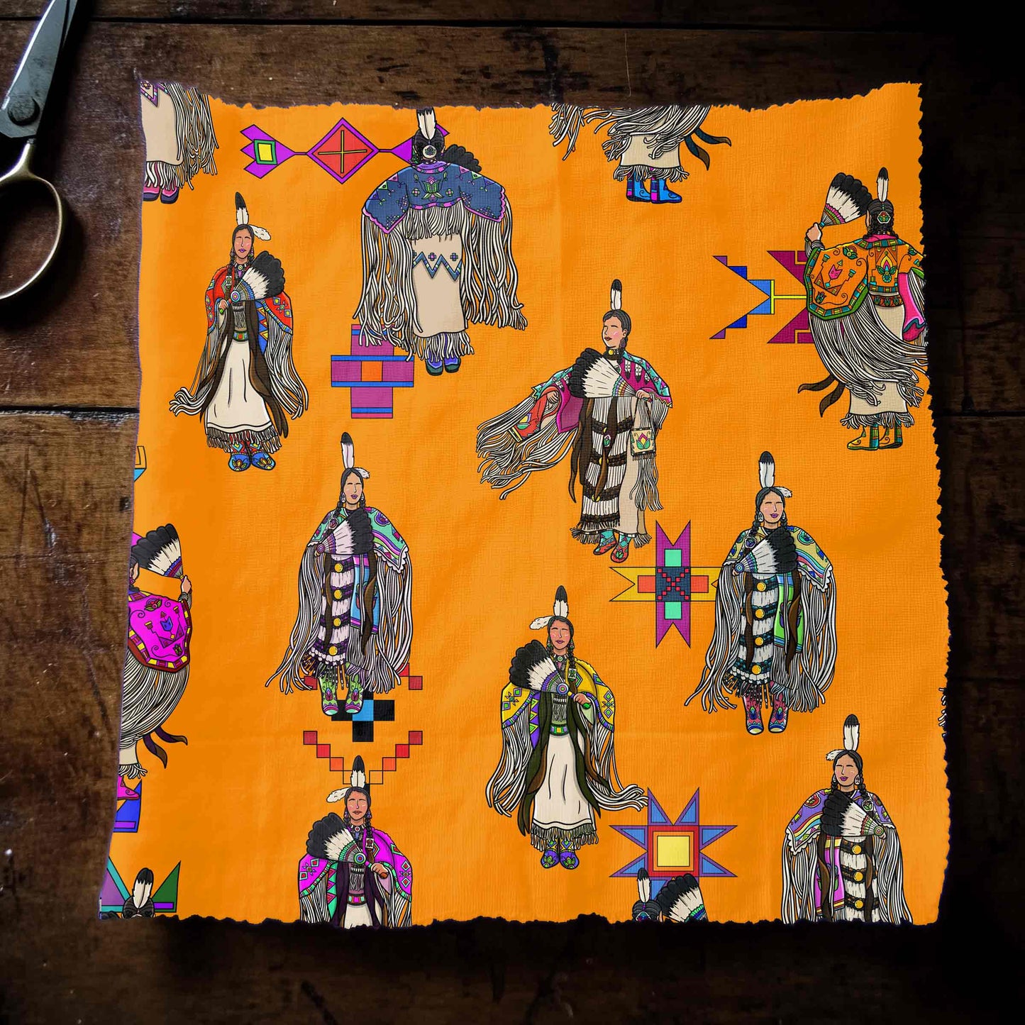 Women's Tradish Dancers Orange Small Fabric