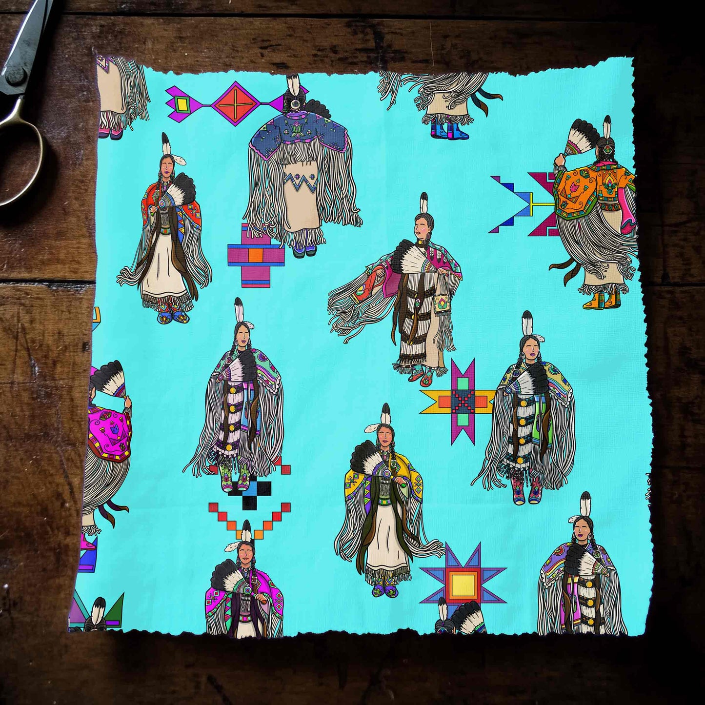 Women's Tradish Dancers Turquoise Small Fabric