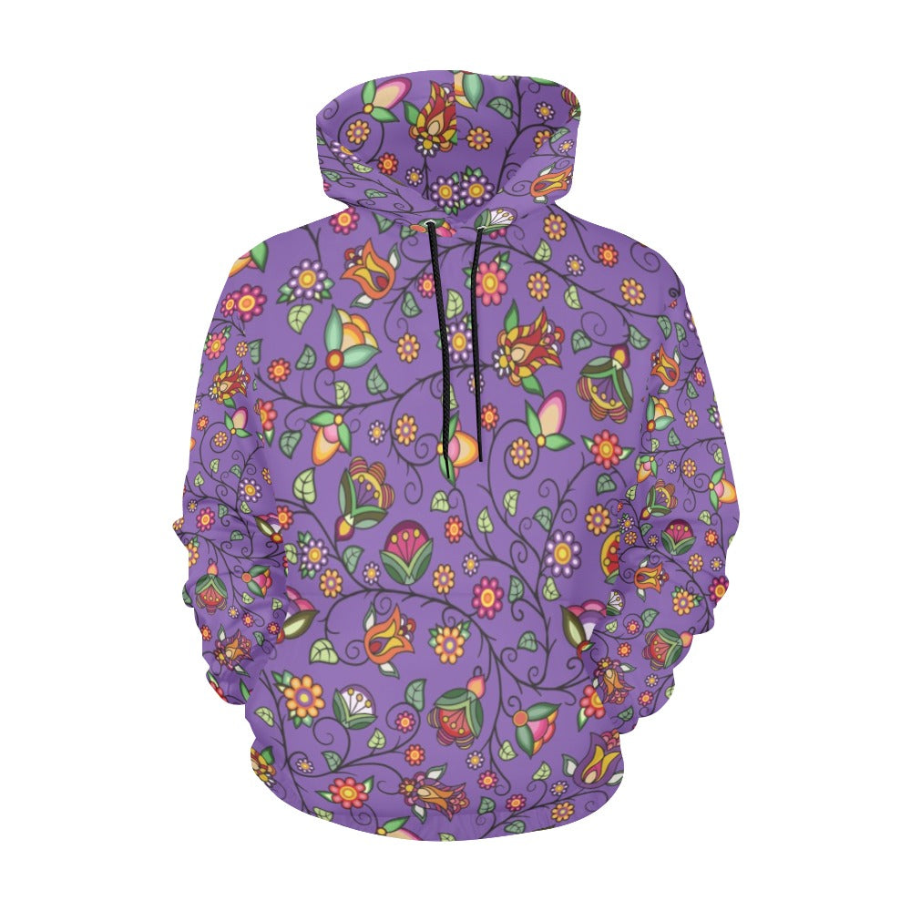 Heartbeat Petals Purple Hoodie for Women