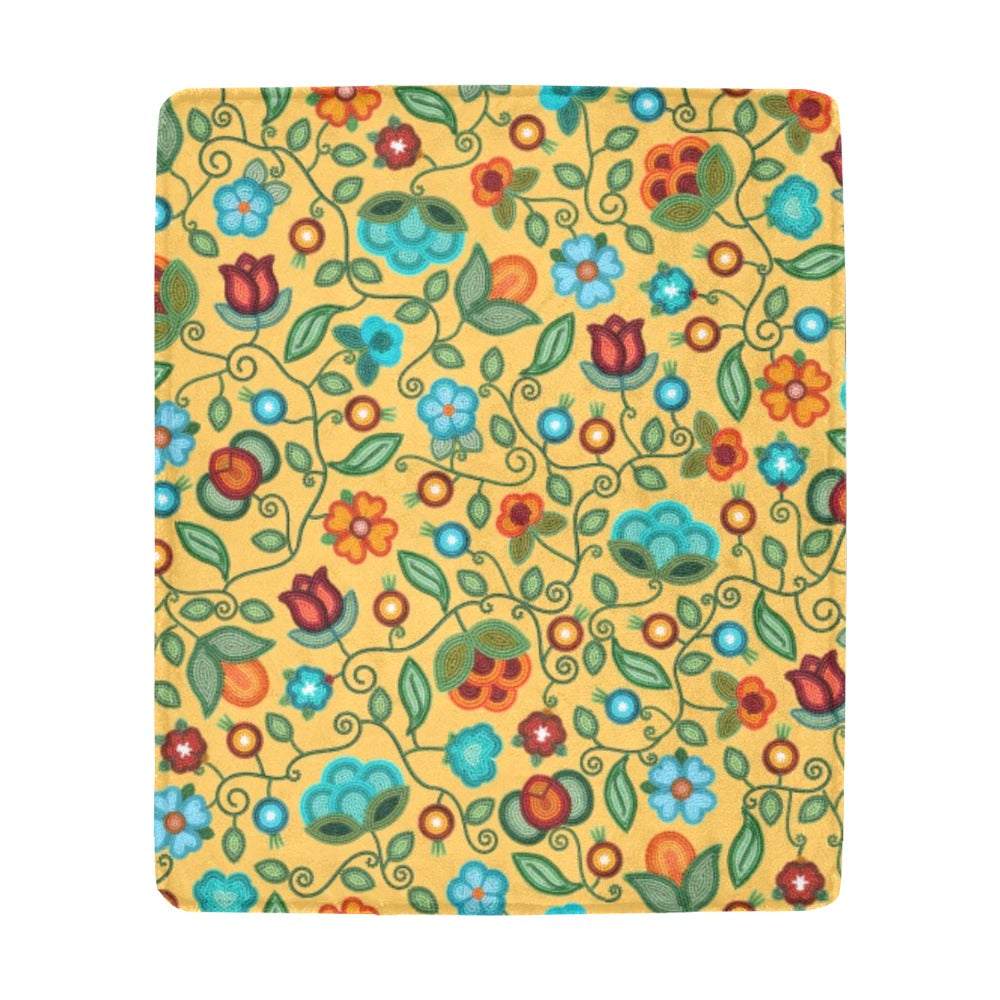 Prairie Fire Petals Honey Large Micro Fleece Blanket