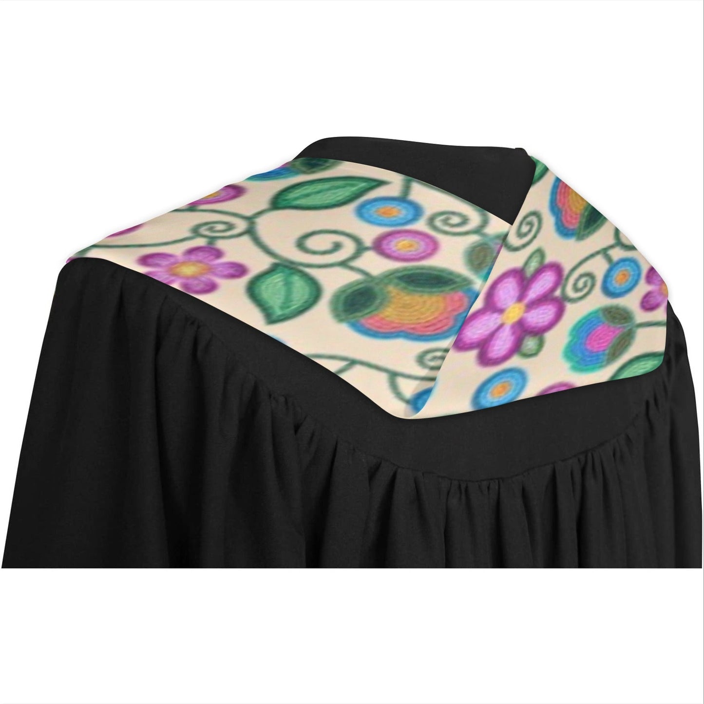 Turquoise Sunbeam Cream Graduation Stole