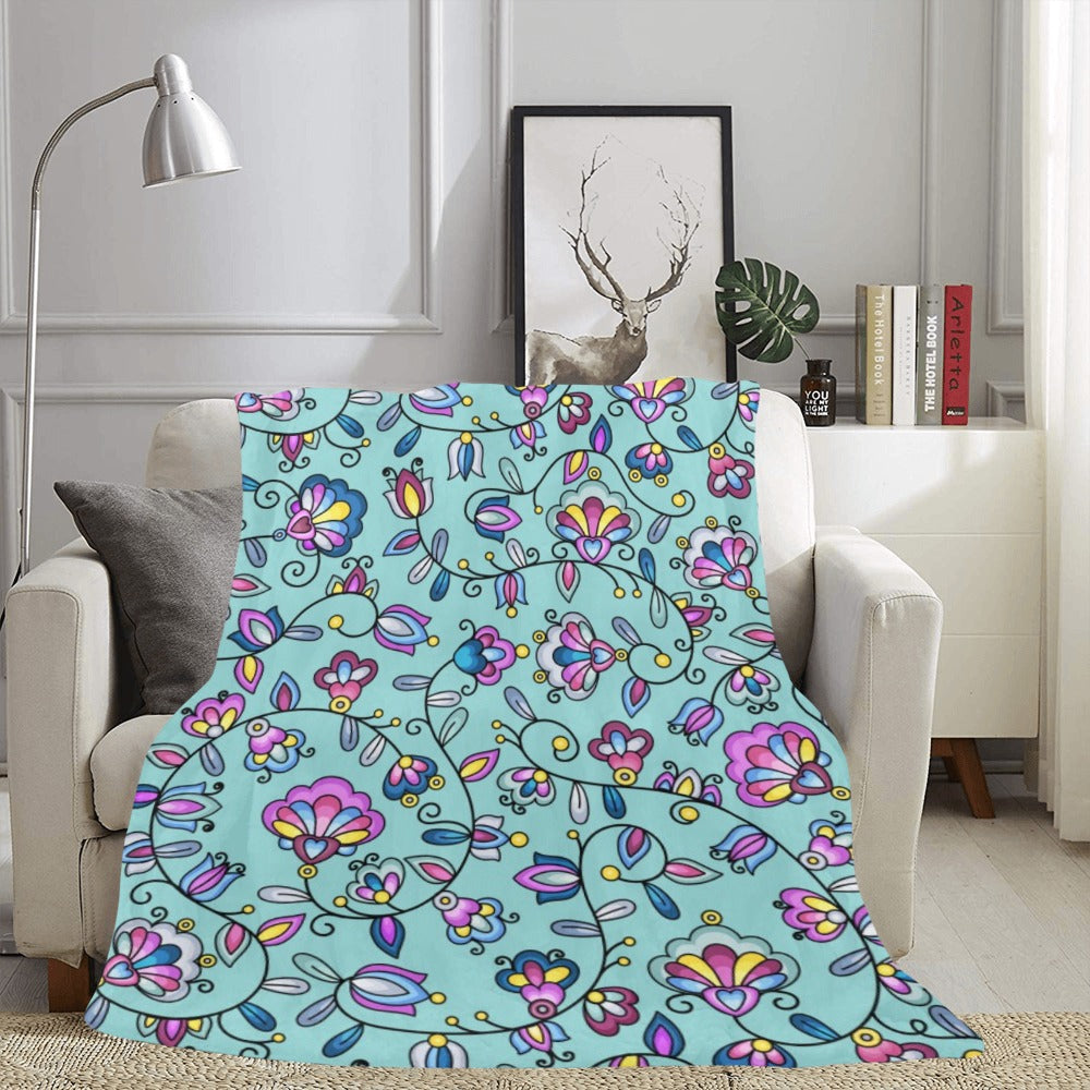 Autumn Bundle Blessing Turquoise X-Large Micro Fleece Blanket