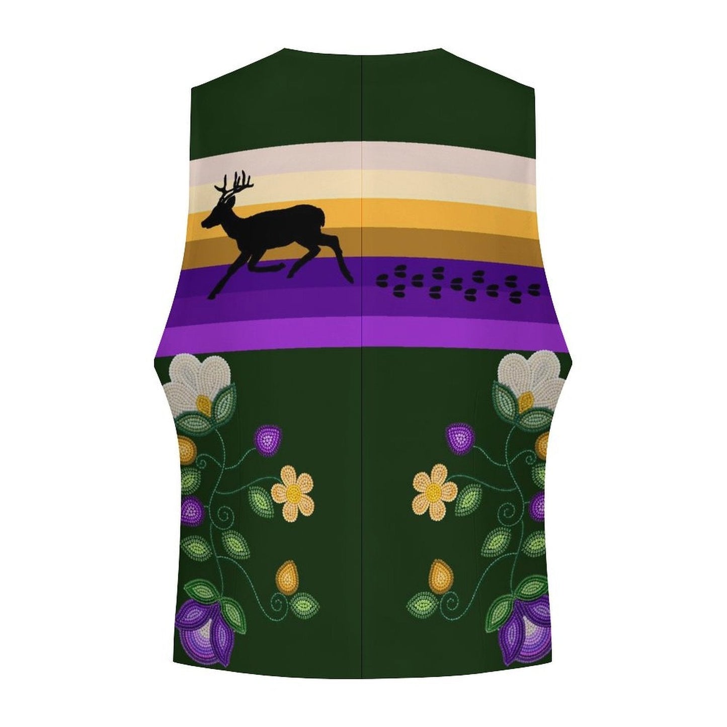 Midnight Moss Bloom Men's Sleeveless Suit Vest