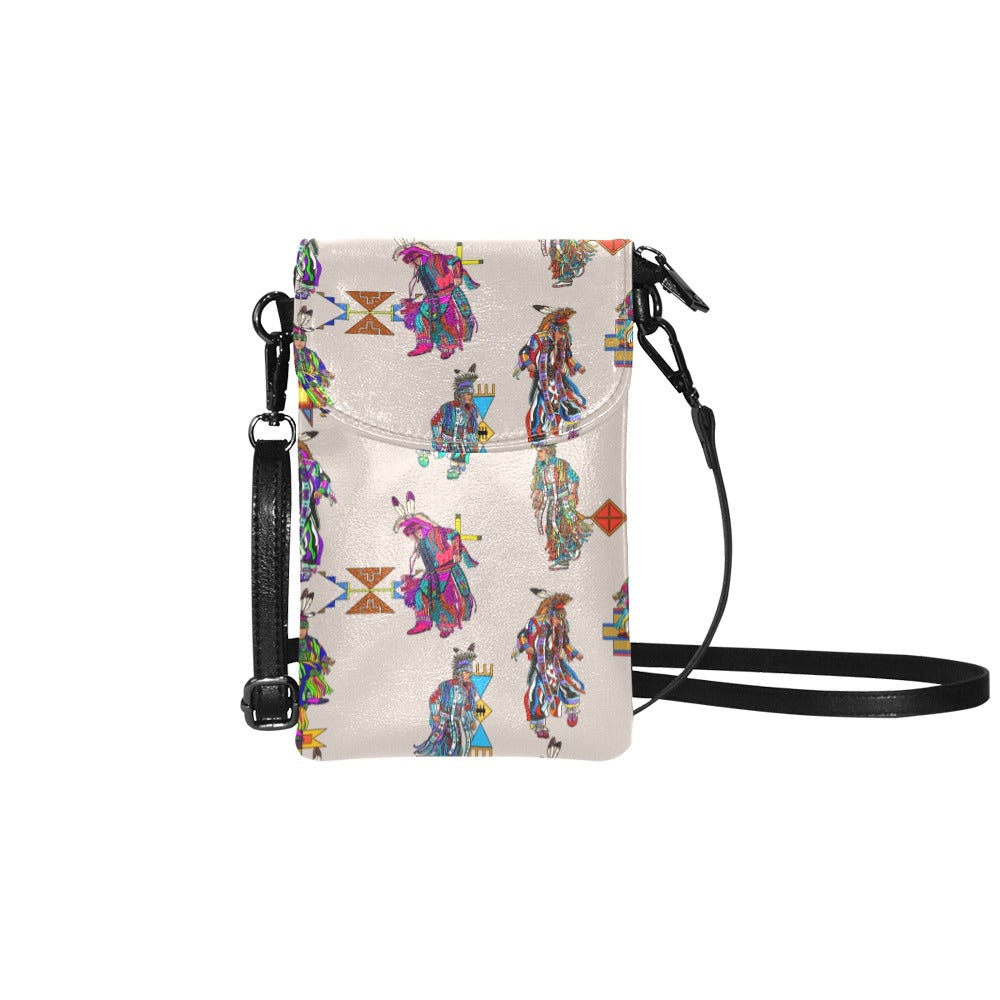 Men's Grass Dancers Muslin Small Cell Phone Purse