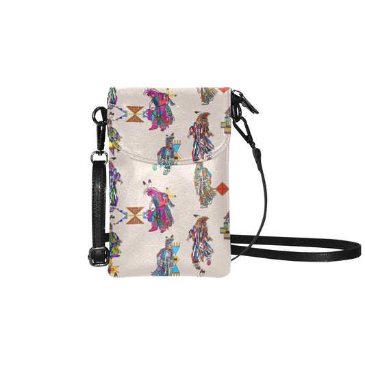 Men's Grass Dancers Muslin Small Cell Phone Purse