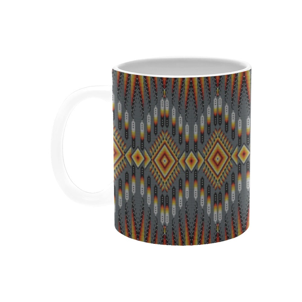 Fire Feather Grey Mug