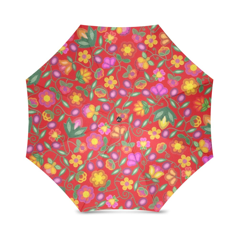 Boreal Bounty Red Foldable Umbrella