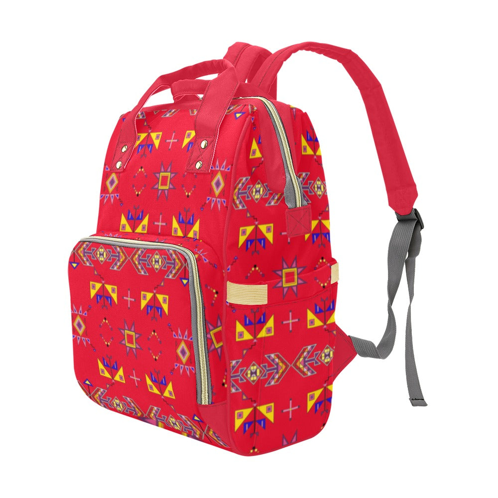 Scattered Generations Red Multi-Function Diaper Backpack