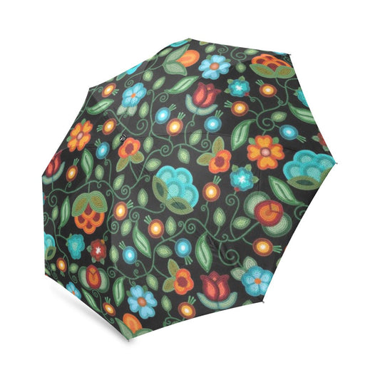 Prairie Fire Petals Black Foldable Umbrella