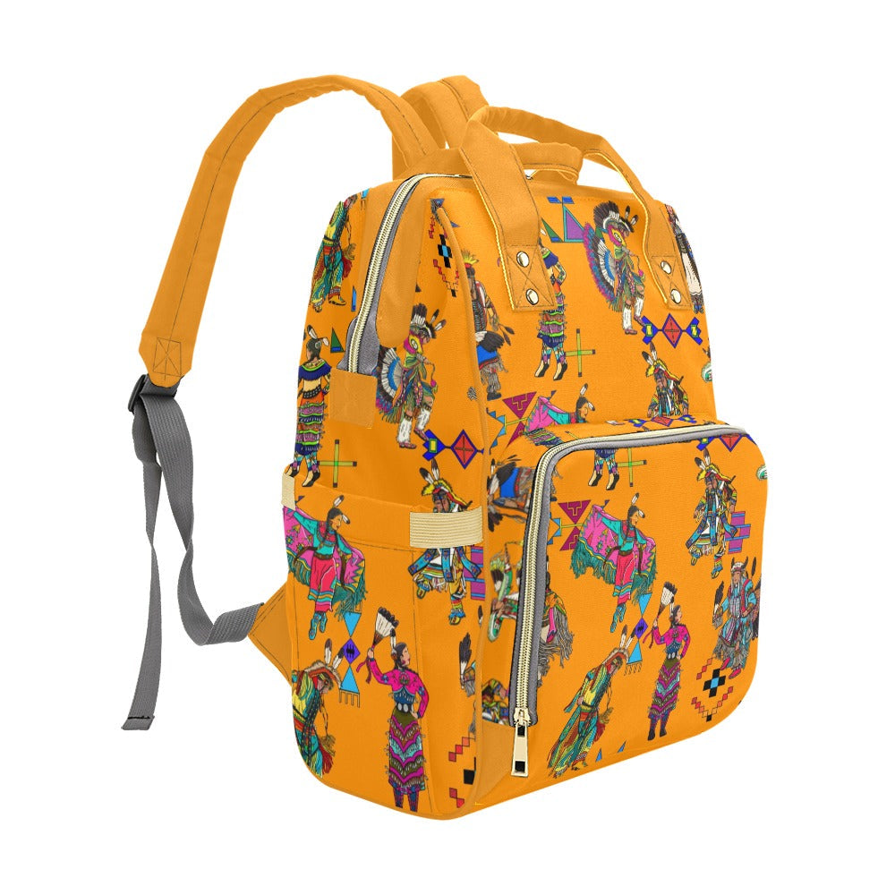 Grand Entry Dancers Orange Multi-Function Diaper Backpack