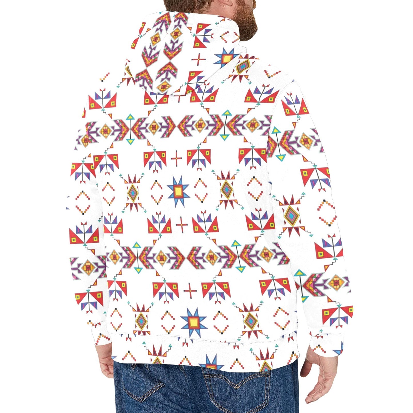 Scattered Generations White Men's Long Sleeve Fleece Hoodie