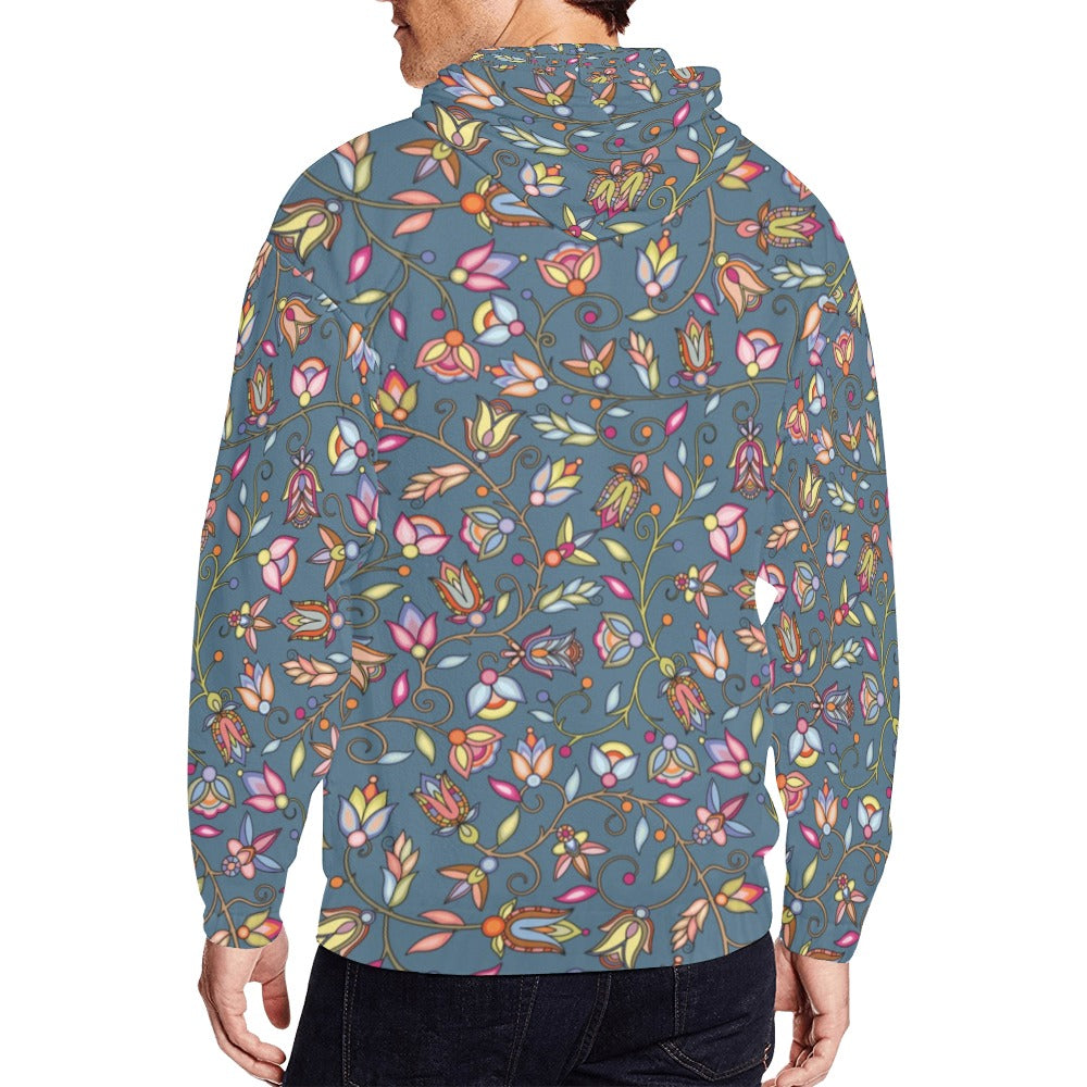 Buffalo Bloom Rainstorm Men's Zipper Hoodie