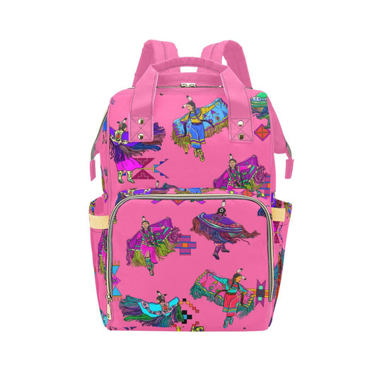 Women's Fancy Dancers Pink Multi-Function Diaper Backpack
