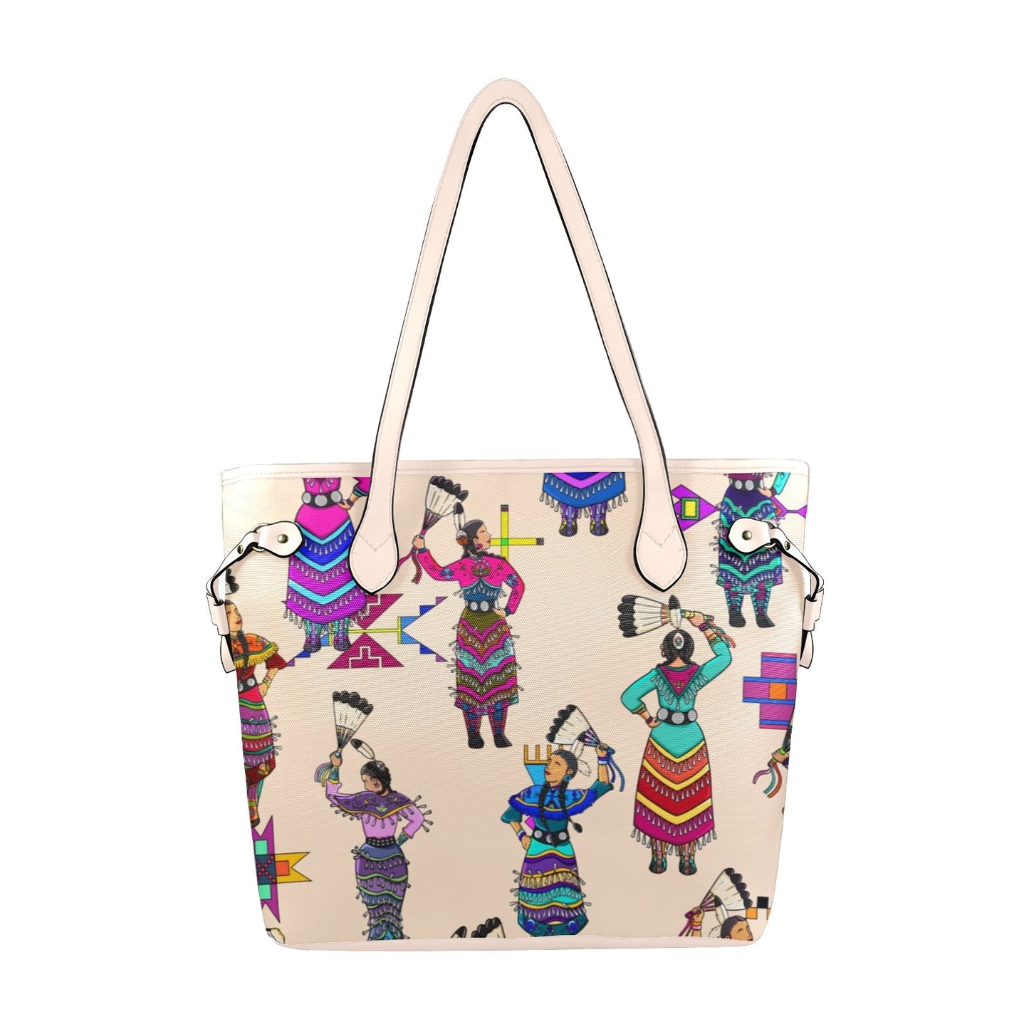 Women's Jingle Dancers Muslin Clover Canvas Tote Bag
