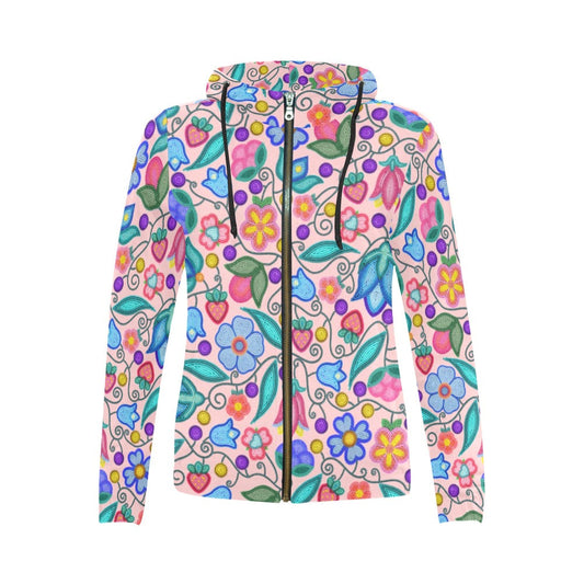 Sweet Offering Pink Full Zip Hoodie for Women