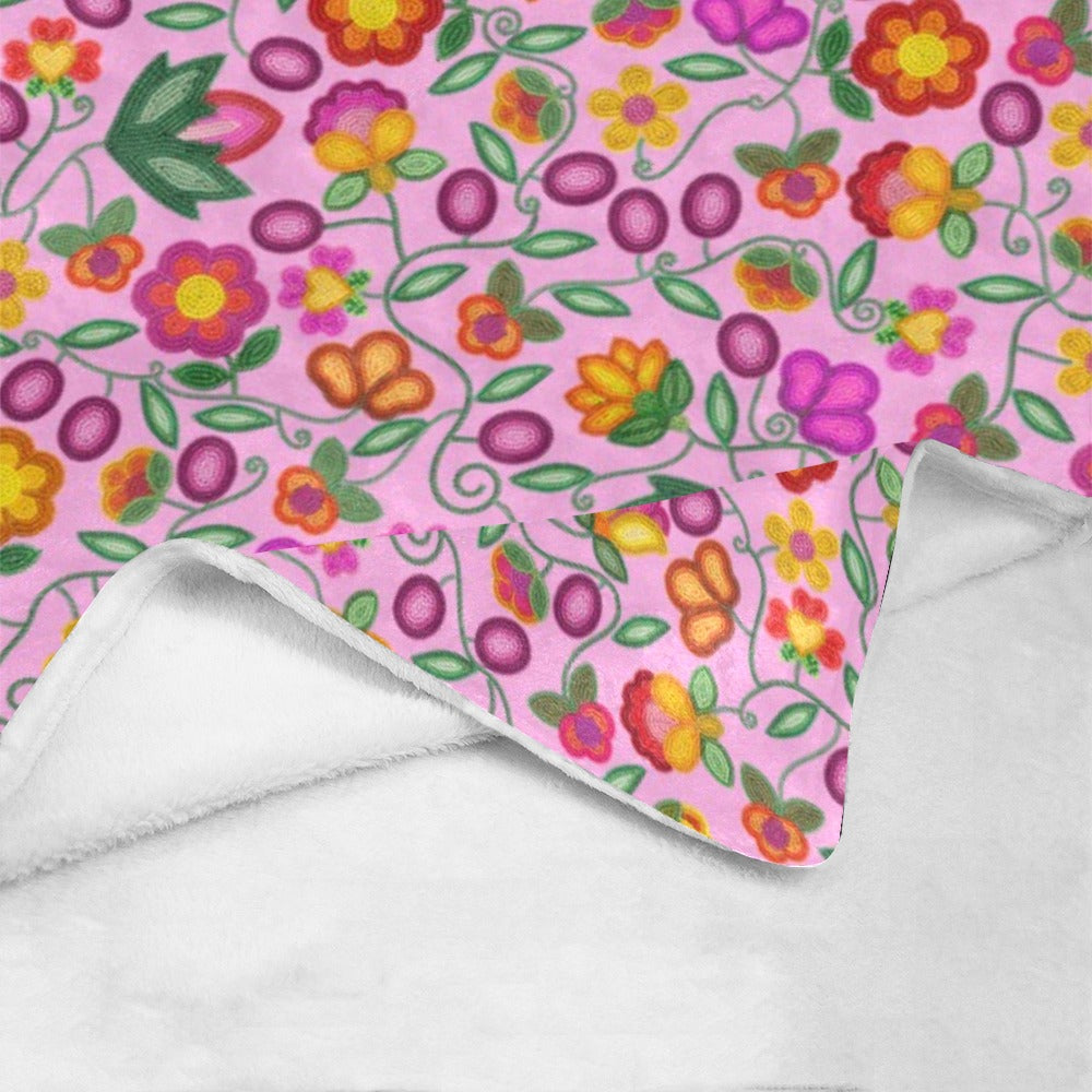 Boreal Bounty Pink Large Micro Fleece Blanket