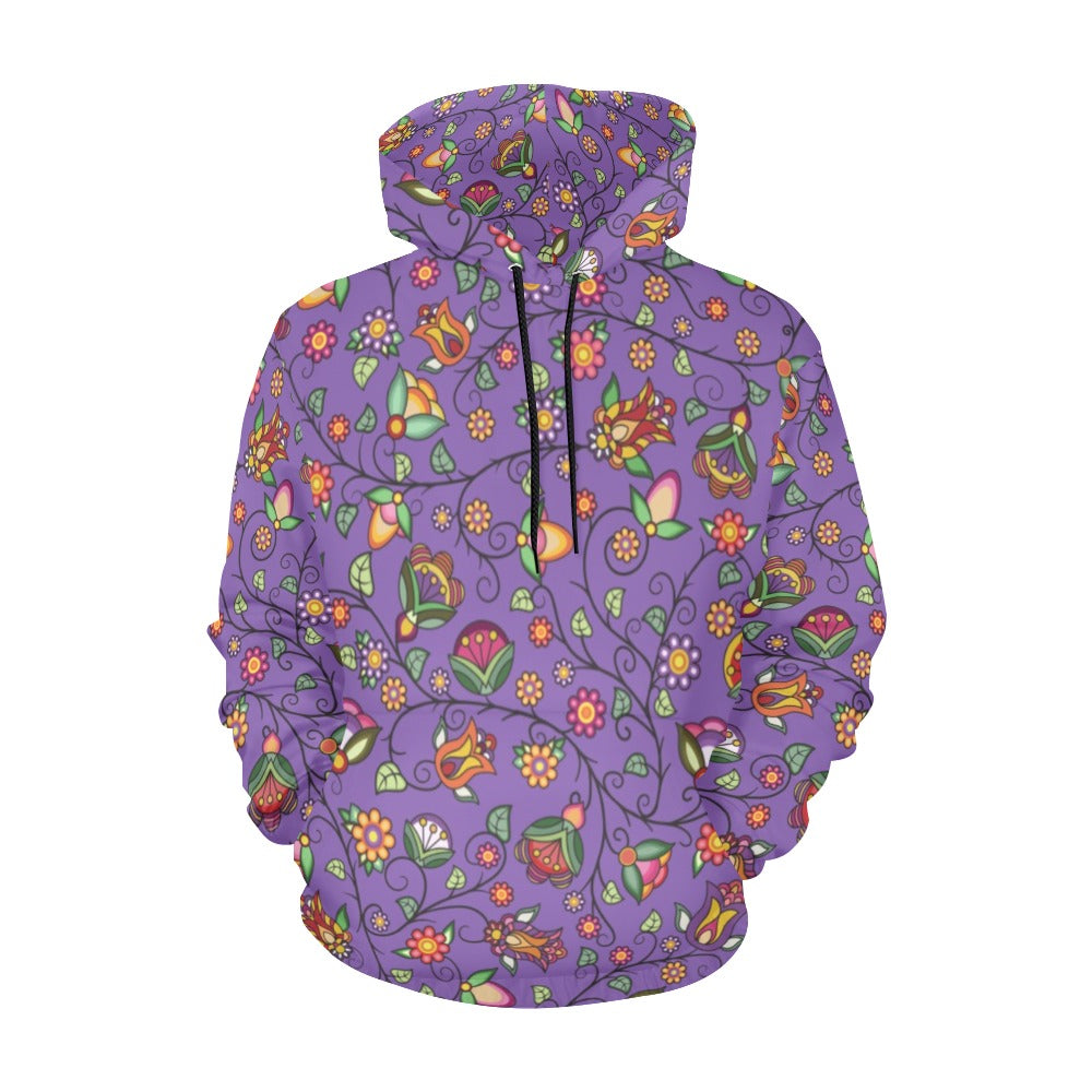 Heartbeat Petals Purple Hoodie for Men