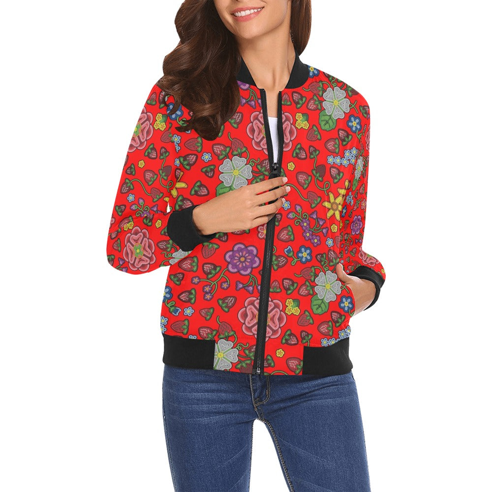 Berry Pop Fire Bomber Jacket for Women