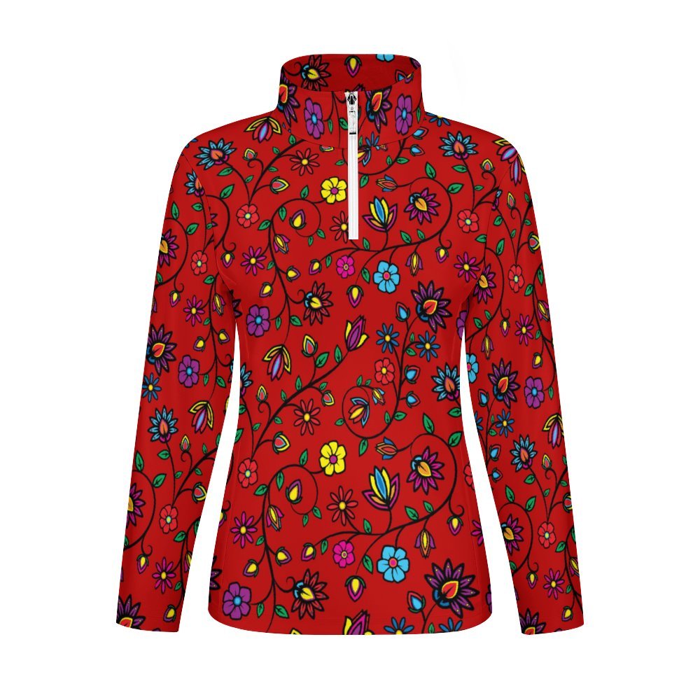 Nature's Nexus Red Long Sleeve Yoga Shirt