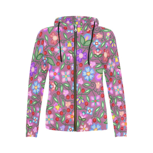 Petal Harmony Full Zip Hoodie For Women