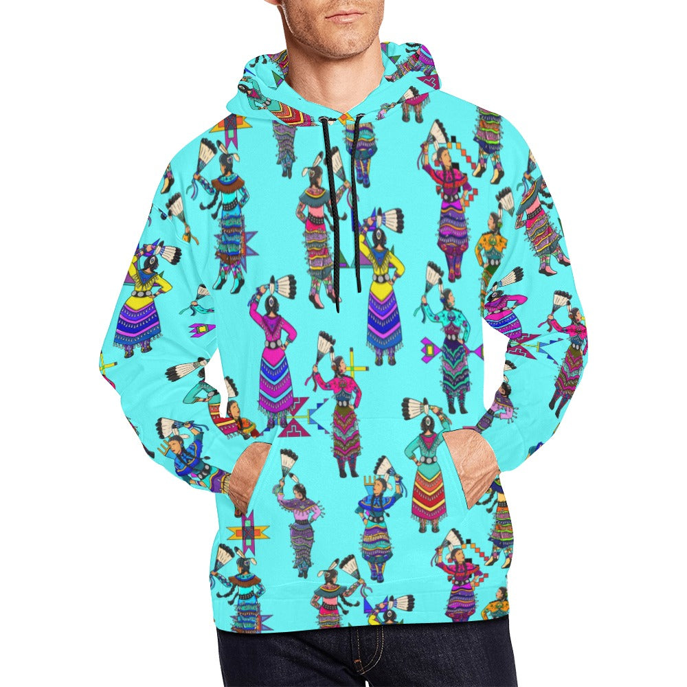 Women's Jingle Dancers Turquoise Hoodie for Men