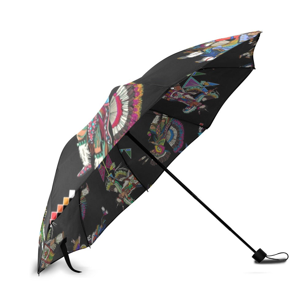 Men's Fancy Dancer Black Foldable Umbrella