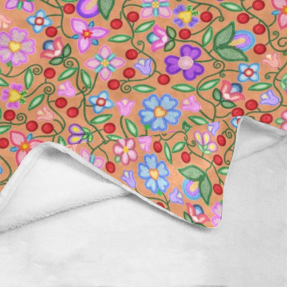 Petal Harmony Terracotta Large Micro Fleece Blanket